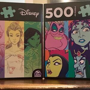 2x Disney Puzzles each 500 pieces new Princess and Villians